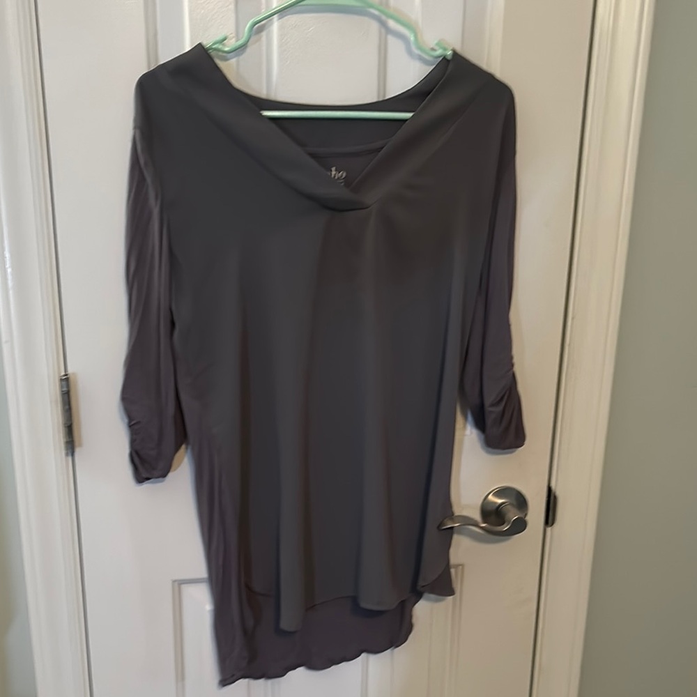 Soho Gray Asymmetrical Tunic with 3/4 Sleeves